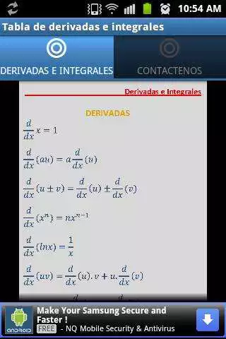 Play Tabla Derivadas e Integrales