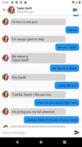 Play Taylor Swift - fake chat - video call  and enjoy Taylor Swift - fake chat - video call with UptoPlay