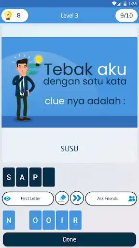 Play Tebak Satu Kata - VinDes Game as an online game Tebak Satu Kata - VinDes Game with UptoPlay