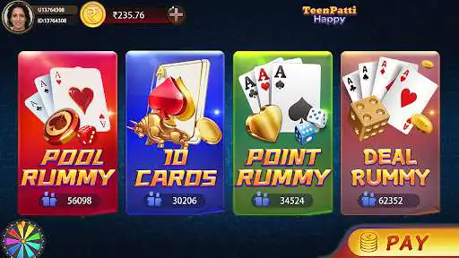 Play Teenpatti Happy as an online game Teenpatti Happy with UptoPlay