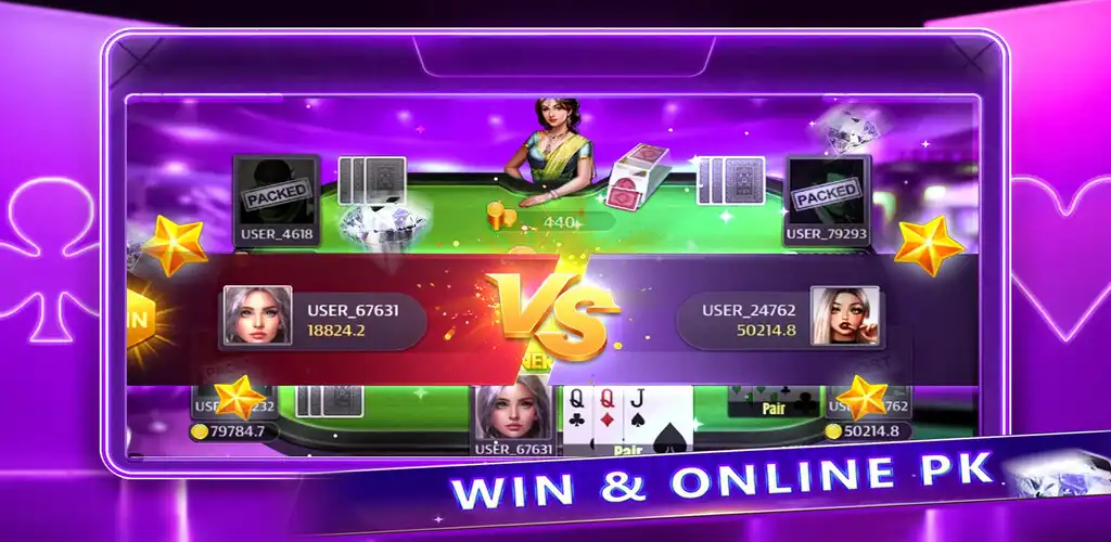 Play Teen Patti Rummy  Poker as an online game Teen Patti Rummy  Poker with UptoPlay