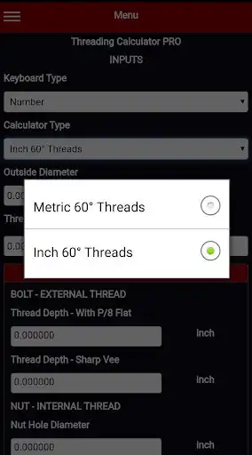 Play Threading Calculator PRO as an online game Threading Calculator PRO with UptoPlay