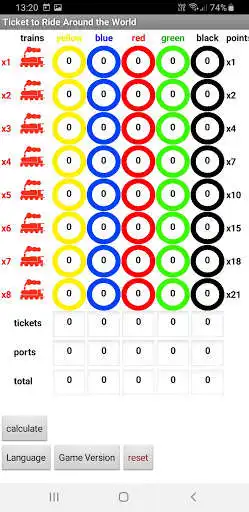 Play Ticket to Ride: Around the World calculator  and enjoy Ticket to Ride: Around the World calculator with UptoPlay