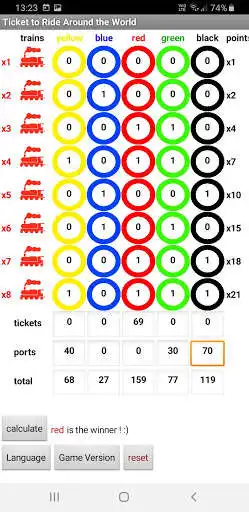 Play Ticket to Ride: Around the World calculator as an online game Ticket to Ride: Around the World calculator with UptoPlay