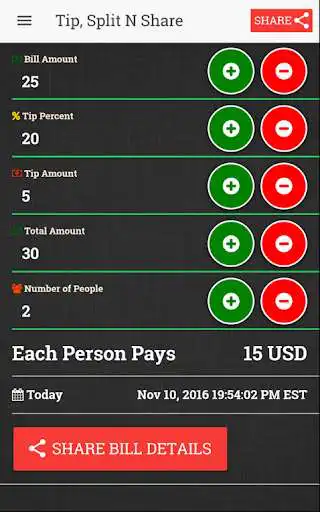 Play Tip Split N Share Calculator