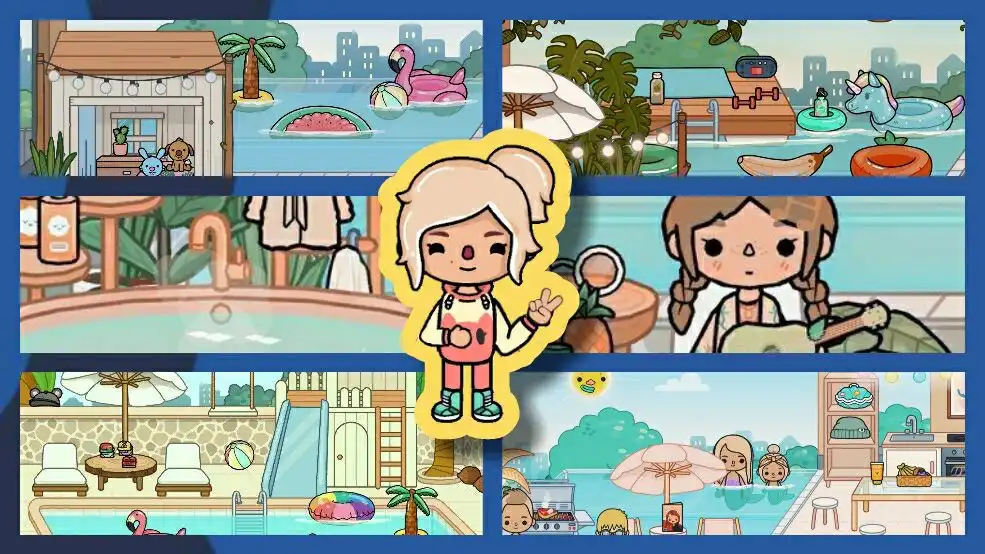 Play Toca Boca Pool Ideas as an online game Toca Boca Pool Ideas with UptoPlay