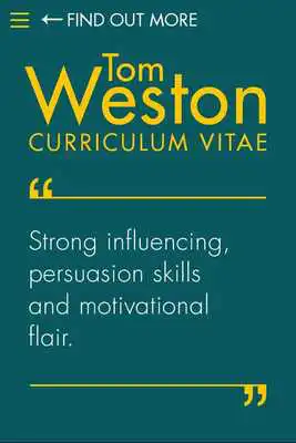 Play Tom Weston Curriculum Vitae