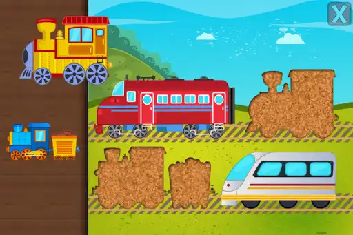 Play Trains Planes Puzzle for Kids as an online game Trains Planes Puzzle for Kids with UptoPlay