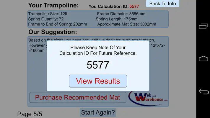 Play Trampoline Mat Calculator