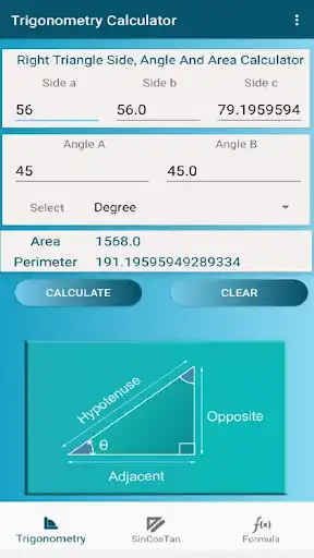 Play Trigonometry Calculator and Sin Cos Tan Calculator  and enjoy Trigonometry Calculator and Sin Cos Tan Calculator with UptoPlay