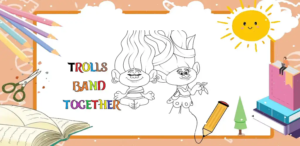 Play Trolls 3 Coloring Book  and enjoy Trolls 3 Coloring Book with UptoPlay