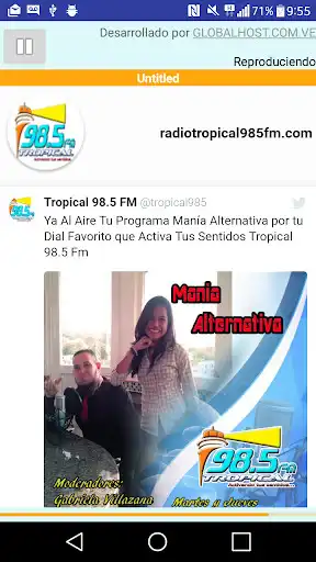 Play TROPICAL 98.5 FM  and enjoy TROPICAL 98.5 FM with UptoPlay