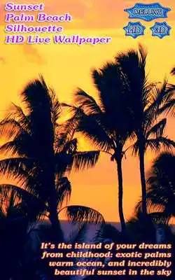 Play Tropical Sunset Palm Beach Silhouette