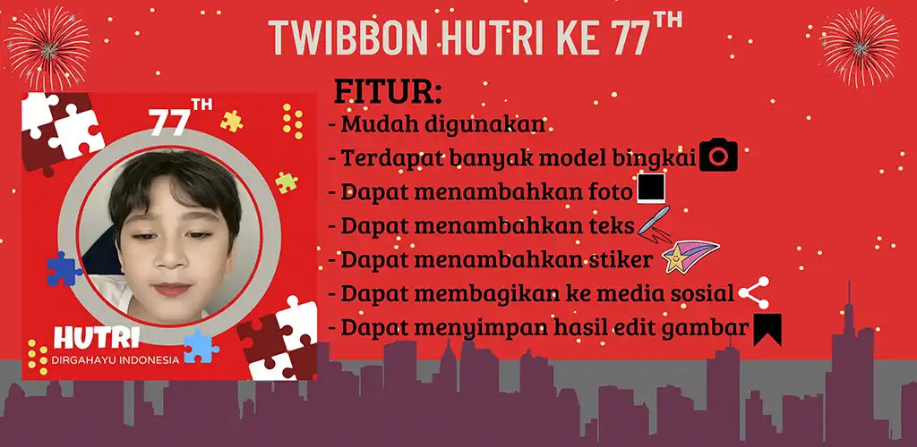 Play Twibbon Frame HUT RI 2022  and enjoy Twibbon Frame HUT RI 2022 with UptoPlay