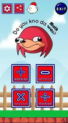 Play Ugandan Knuckles: Do you know da math? Quick math