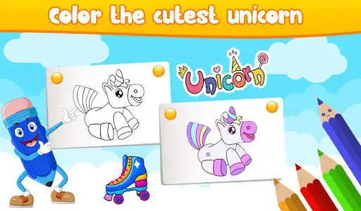 Play Unicorn Coloring Book - Drawing Book  and enjoy Unicorn Coloring Book - Drawing Book with UptoPlay