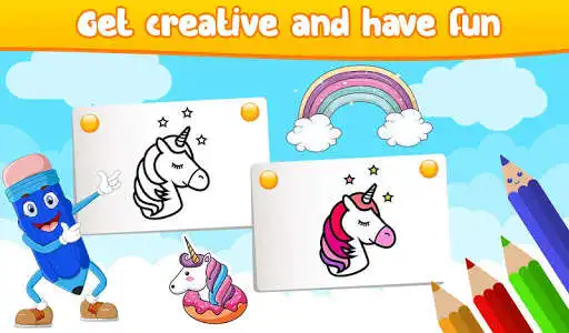 Play Unicorn Coloring Book - Drawing Book as an online game Unicorn Coloring Book - Drawing Book with UptoPlay