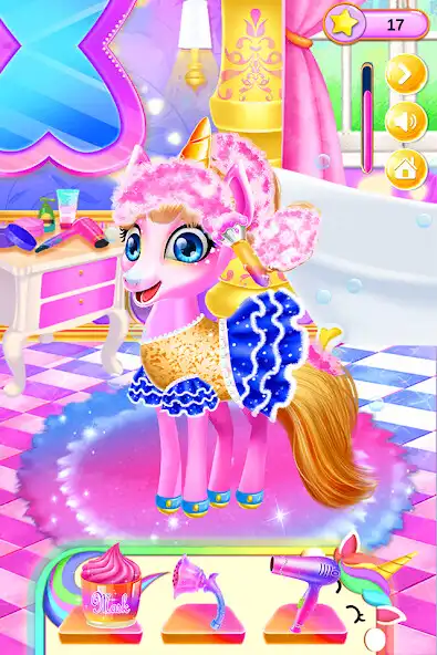 Play Unicorn hairstyle and dressup as an online game Unicorn hairstyle and dressup with UptoPlay