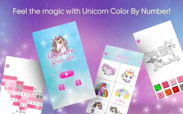 Play Unicorn Number Coloring - Pixel Art No.Draw