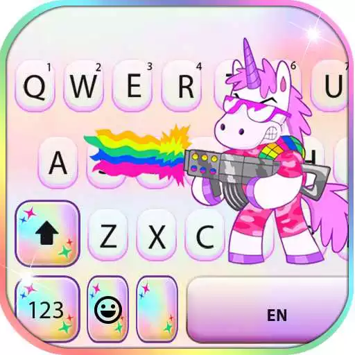 Play Unicorn Rainbow Gun Keyboard Background APK