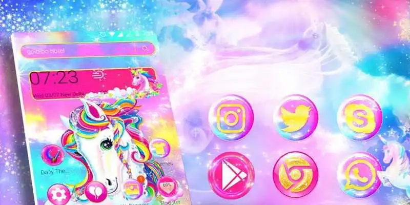 Play Unicorn Shiny Rainbow Theme