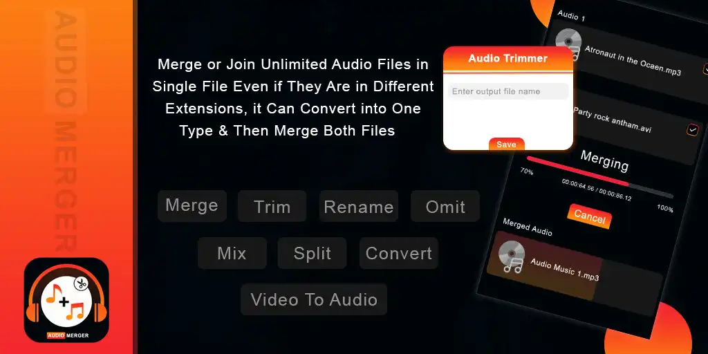 Play Unlimited MP3 Audio Merger  and enjoy Unlimited MP3 Audio Merger with UptoPlay