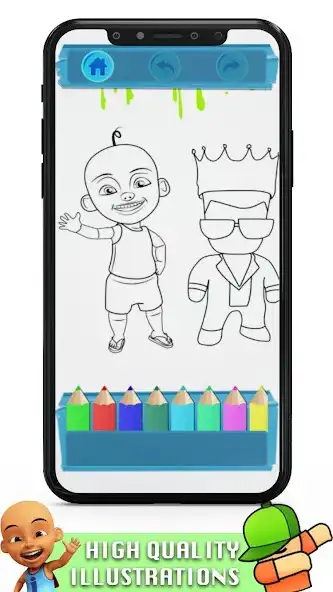 Play Upin Stumble coloring  and enjoy Upin Stumble coloring with UptoPlay