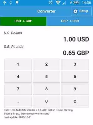 Play US Dollars to Pounds converter