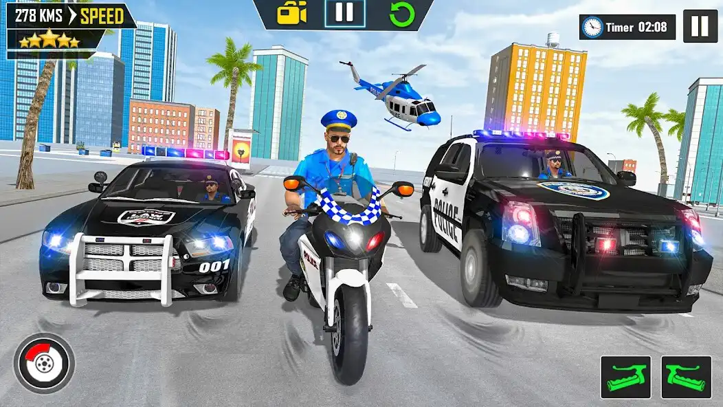 Play US Police Motorbike Chase Game as an online game US Police Motorbike Chase Game with UptoPlay