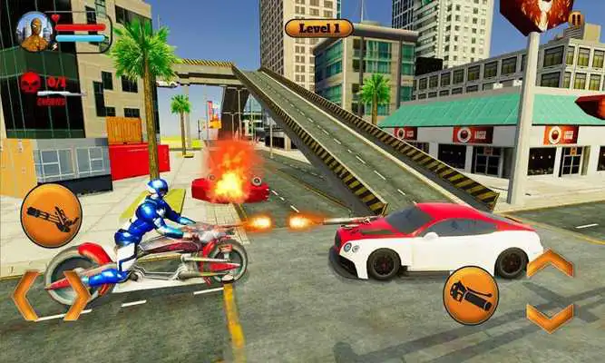 Play US Police Spider Robot: Moto Hero Gangster Chase