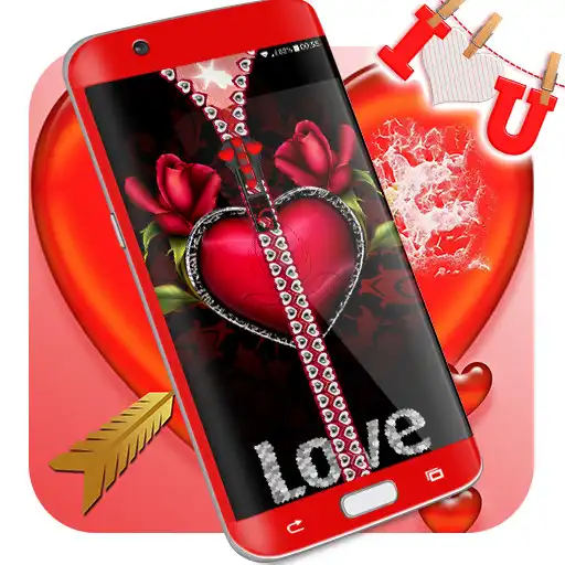 Play Valentines day zipper lock screen APK