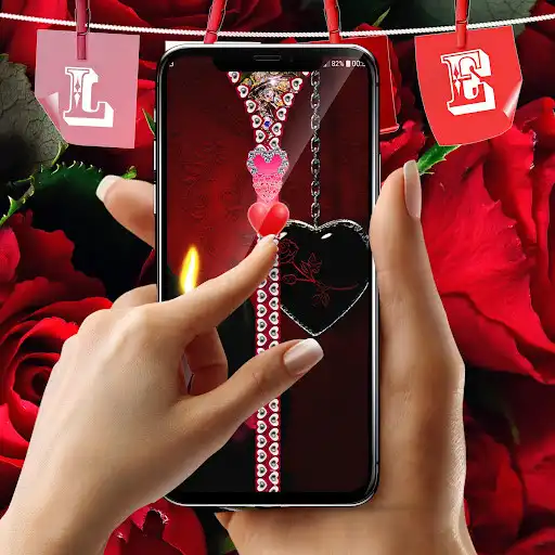 Play Valentines day zipper lock screen as an online game Valentines day zipper lock screen with UptoPlay