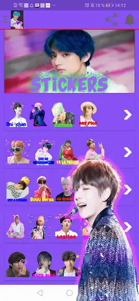 Play V BTS stickers ARMY as an online game V BTS stickers ARMY with UptoPlay