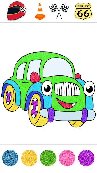 Play Vehicles coloring glitter game  and enjoy Vehicles coloring glitter game with UptoPlay