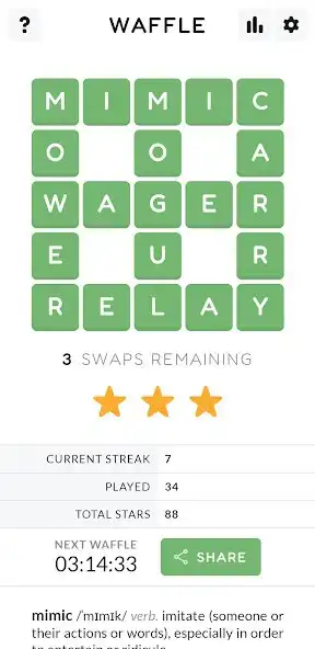 Play Waffle - Daily Word Game as an online game Waffle - Daily Word Game with UptoPlay