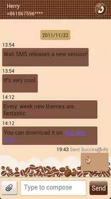 Play Wali SMS Theme: Mocha Mood