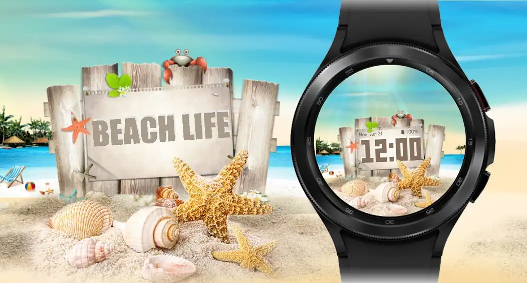 Play Watch Face Beach Animated  and enjoy Watch Face Beach Animated with UptoPlay