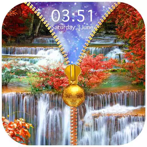 Free play online Waterfall Zipper Lock Screen  APK