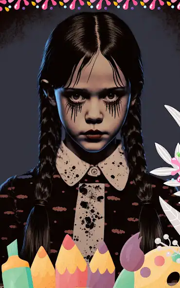 Play Wednesday Addams Game Color  and enjoy Wednesday Addams Game Color with UptoPlay