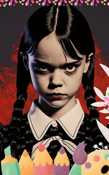 Play Wednesday Addams Game Color as an online game Wednesday Addams Game Color with UptoPlay