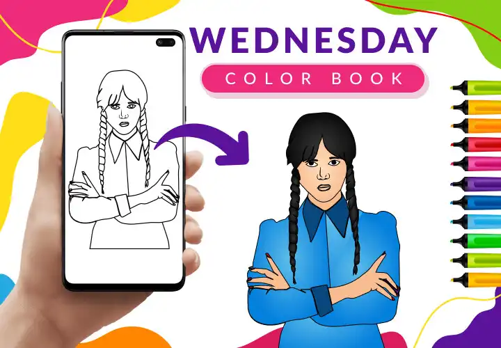 Play Wednesday Color Book  and enjoy Wednesday Color Book with UptoPlay