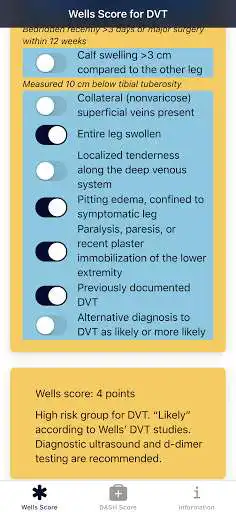 Play Wells Score Calculator DVT - Deep Vein Thrombosis  and enjoy Wells Score Calculator DVT - Deep Vein Thrombosis with UptoPlay