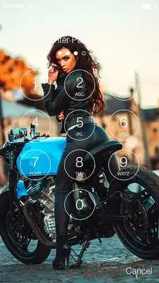 Play Woman Biker Motorcycle Lock