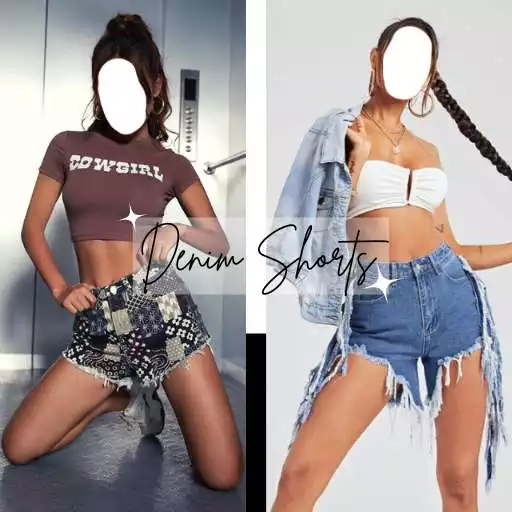 Play Women Denim Shorts Photo Suit APK