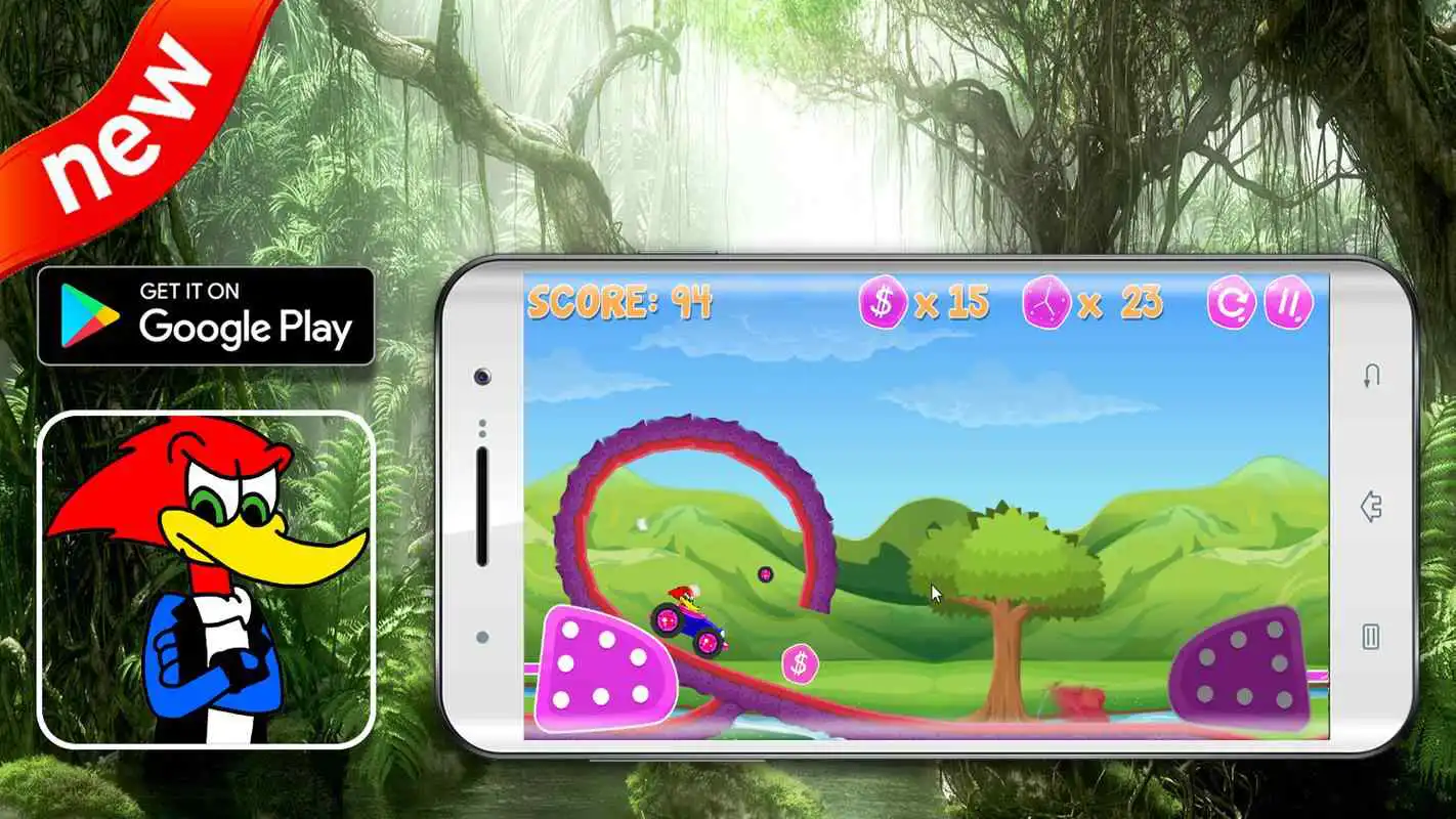 Play woody super woodpecker Adventure racing Game