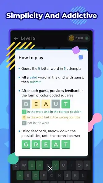 Play Wordly: Word Challenge as an online game Wordly: Word Challenge with UptoPlay