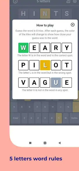 Play Words 5 Letters as an online game Words 5 Letters with UptoPlay