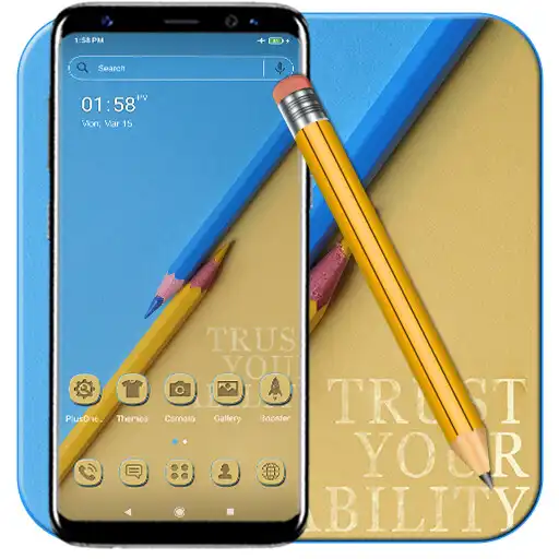 Play Yellow Blue Pencil Colour Theme APK