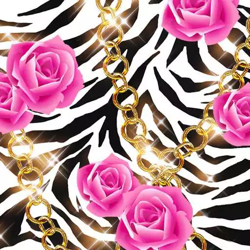 Free play online Zebra and Roses Wallpaper APK