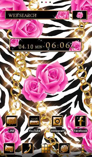 Play Zebra and Roses Wallpaper